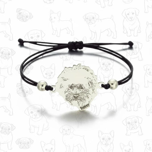 Bracciale personalizzato in argento 925 con incisione cane, Gemboutiquejewelry