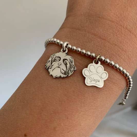Bracciale sfere  micro con zampina