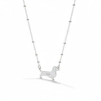 Collana in argento 925 con pendente cane bassotto, gioiello personalizzato Gemboutiquejewelry.