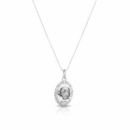 COLLANA OVALE IN ARGENTO 925 CON CIONDOLO PERSONALIZZATO DALLA FOTO DI HOOKY
REALIZZATA ARTIGIANALMENTE-GEMBOUTIQUEJEWELRY