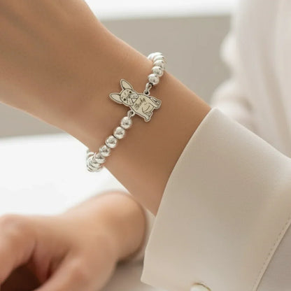 Bracciale in argento 925 con ciondolo cane personalizzato Gemboutiquejewelry