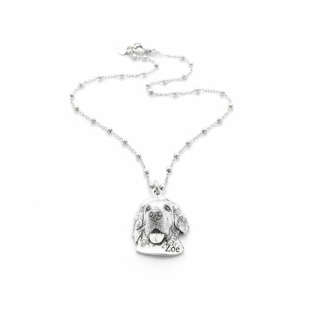 Collana in argento 925 con ciondolo personalizzato cane Zoe Gemboutiquejewelry