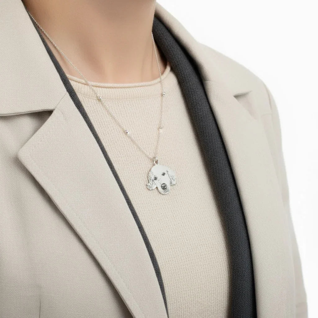 Collana in argento 925 con ciondolo personalizzato a forma di cane, Gemboutiquejewelry