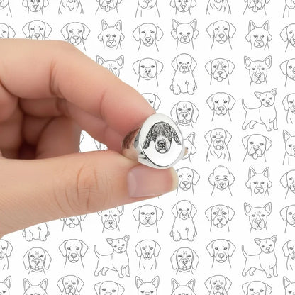 Anello personalizzato in argento con incisione cane, gioielleria Gemboutiquejewelry
