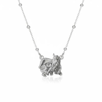 Collana personalizzata in argento 925 con incisione di cane e proprietario, Gemboutiquejewelry