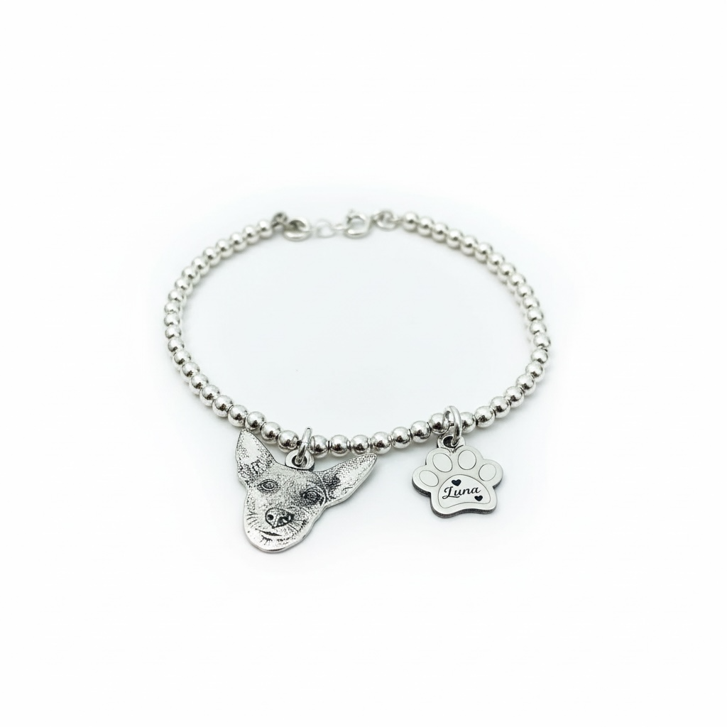 Bracciale sfere  micro con zampina