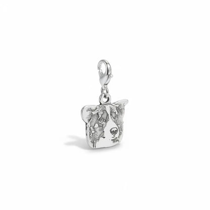 Ciondolo personalizzato in argento 925 a forma di testa di cane Gemboutiquejewelry