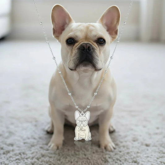 Collana personalizzata in argento 925 con ciondolo cane su misura, Gemboutiquejewelry.